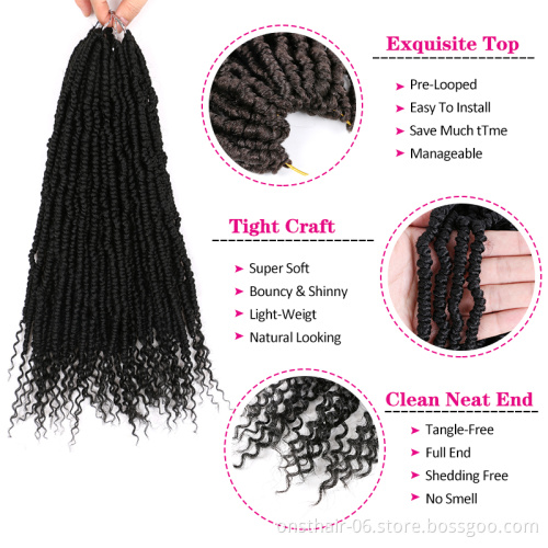 Bomb Twist Crochet Hair 14 Inch Spring Twist Crochet Braids Pre-looped Mini Passion Twist Braiding Hair Senegalese